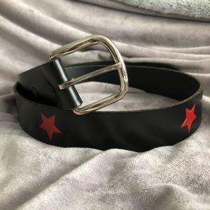 Black leather belt